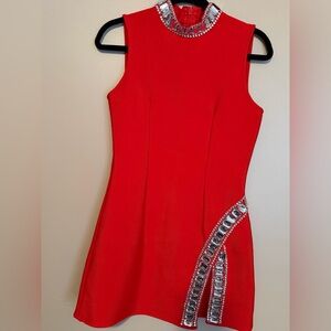 Red Sleeveless Embellished Accent Women's Dress❤️❤️❤️Stunner NWT